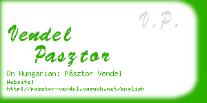 vendel pasztor business card
