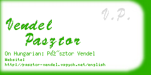 vendel pasztor business card